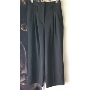 ELIE TAHARI Womens Black High Waisted‎ Pleat Front Wide Leg Trouser Pant US 4